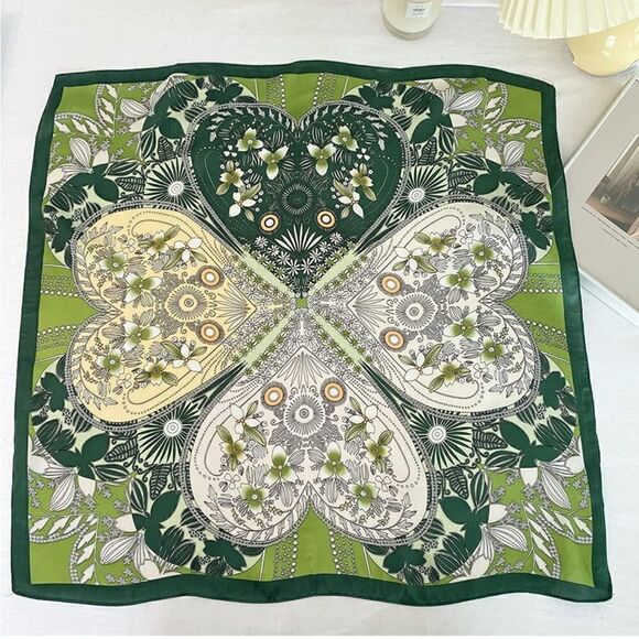 Four Leaf Clover Silky Scarf 🍀 - Picture 2 of 5